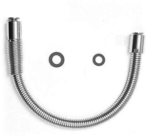 POUGEO Gastro Spül Ersatz Gastroschlauch for Küchenarmatur/Gastrobrause Handbrause/Spülbrause Pendelbrause - Inner Schlauch of PEX - Edelstahl Länge 50cm, 18 Zoll Schlauch