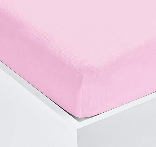 Velosso Super Soft Terry Towelling Stretch Fitted Sheet Mattress Protection Cover Fully Elasticated Extra Deep (Pink, Single)