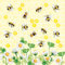 Ambiente Papierservietten, Bienen Freude, 20 Stück, 16,5 x 16,5 cm