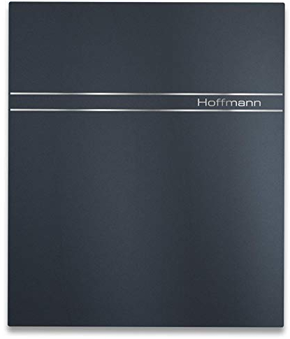 Metzler Briefkasten in Anthrazit RAL 7016 Philip - Modernes Design - Briefkasten mit Gravur & Zeitungsfach - Gravur & Türanschlag wählbar - Größe: 35,5 x 43,5 x 10 cm