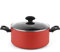 Fagor Maxima Cacerola Inducción 24 cm, Tapa de Cristal, Aluminio Forjado, Espesor 4 mm, Antiadherente Ecológico XYLAN PLUS sin PFOA, Apta para Todas Las Cocinas, Vitrocerámica, Gas, Lavavajillas, Rojo