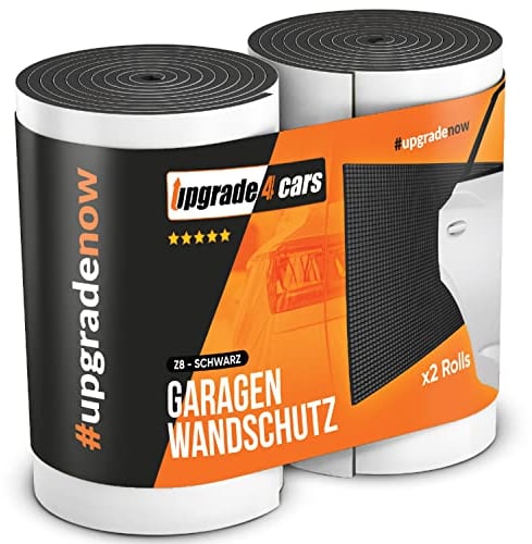 Upgrade4cars Mousse Protection Garage Mur Adhésive Noir | Protège Porte Voiture Murale Rouleau