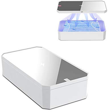 ZXLLAFT UV Sterilisator Box 4 in 1 UVC Desinfektionsbox 10W Schnellladung Tragbarer Multifunktions Smartphone Schmuck Sterilisationskoffer,Weiß
