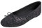 Feversole Ballerina in Vernice Colorata con Cuscino in Memory Foam per amaretti da Donna Glitter Nero 41 EU