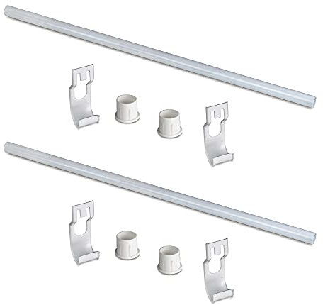 Emuca - 2 Barre guardaroba Jagmet, Ø27x815 mm,Verniciato bianco, Acciaio