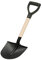 Hongu Pala Corta Badile da Giardino in Ferro Manico in Legno Punta Tonda Vanga 68cm