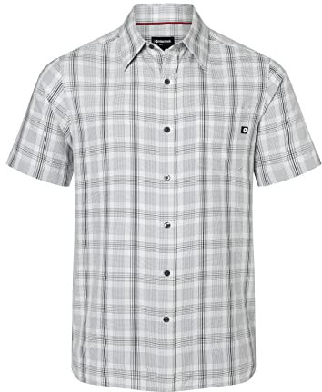 Marmot Homme Eldridge Short Sleeve, Chemise de randonnée à Manches Courtes, Chemise de Voyage à séchage Rapide et Protection UV, Respirante et Compressible, Glacier Grey/Sleet, L