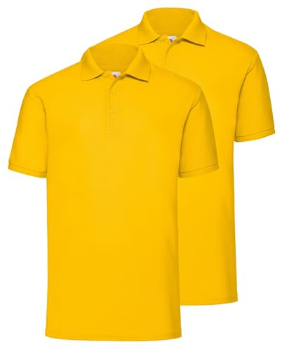 Fruit of the Loom Doppelpack 65/35 Polo, Farbe:sonnenblumengelb, Größe:2XL
