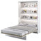 MEBLINI Schrankbett Bed Concept - Wandbett mit Lattenrost - Klappbett mit Schrank - Wandklappbett - Murphy Bed - Bettschrank - BC-01-140x200cm Vertikal - Weiß Hochglanz/Weiß