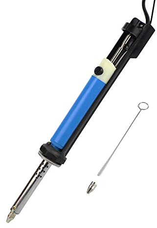 Electric Vacuum Desoldering Iron, Automatic Handheld Repair Solder Sucker Pump Tool with 2 Pcs Suction Tips and Cleaning Pin