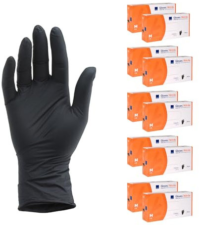 ABENA Nitrilhandschuhe M, 1000 Stück – Einmalhandschuhe Schwarz, handschuhe einweg, puderfreie & latexfreie – Einweghandschuhe in S, M, L & XL verfügbar