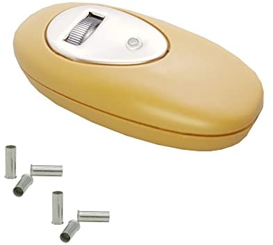 LED Schnurdimmer 4-100W / HV-Halogen 25-160W + Aderendhülsen Universaldimmer Schnurzwischenschalter (Gold)