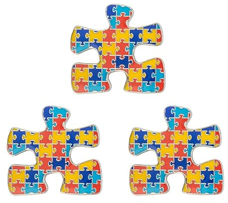 Anstecknadel aus Metall, Motiv: Autismus-Bewusstseins-Puzzle, Brosche