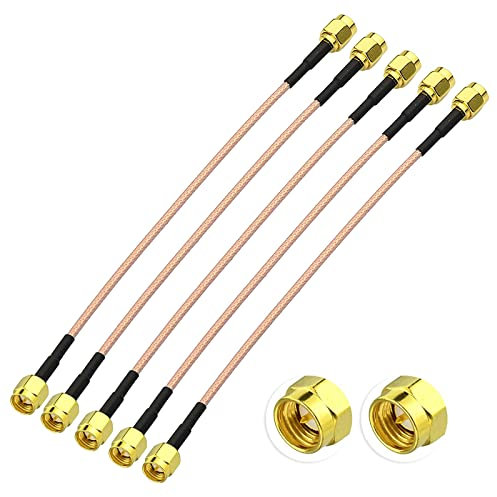 Superbat SMA Kabel 15cm (5 Stück) SMA Stecker auf Stecker Kabel RG316 für SWR-Messgerät Spektrumanalysator Rauscharmen LNA RTL SDR Dongle ADS-B-Empfänger VNA Vektor Netzwerkanalysator Antenne