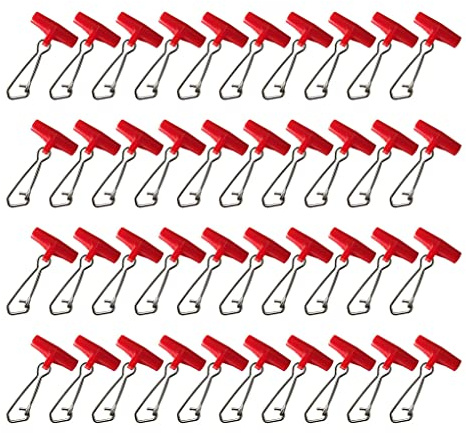VOANZO 40 pièces Ligne de pêche plombs Diapositives Ligne en Forme de T émerillons de pêche Boutons-Pression curseurs de Poids Pince de Recherche de pêche pour la pêche en mer