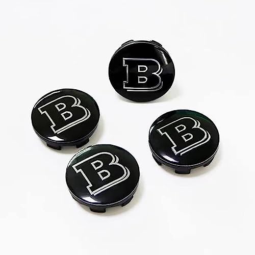 4 Stück Auto Radnabenabdeckung Ersatzteil,for Brabus 56mm Wasserdicht Staubdicht Nabendeckel Radnabenabdeckung Nabenkappen
