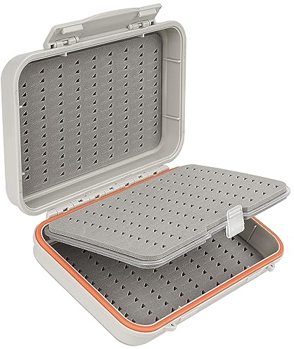 QualyQualy Fly Fishing Box, 4 Layer Foam Files Box Streamer Storage Organizer Waterproof, 15.6 x 10.8 x 4.5Big Capicaty Flies Storage (Triangular hole Foam)
