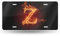 Feuerbuchstabe Z Nummernschild vorne fürs Auto, dekorativ, Neuheit, Autoschild, Autoanhänger, Vanity-Geschenk, Metall-Aluminiumschild für Damen/Herren, 30,5 x 15,2 cm, Wanddekoration