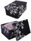 Kreher® 2 Stück Aufbewahrungsbox mit Deckel, Deko Papp-Karton, Stapelbox, 45 Liter mit Griffen, 51 x 37 x 24 cm (Barock Blume Schwarz)