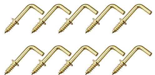 METALLIXITY Schraube Haken für Hängende (21mm/0.83) 100Stk Q195 Stahl Decke Haken Metall L Form Haken - für Hängende Draußen Becher Haken Badezimmer Küche Wand Möbel Anschluss