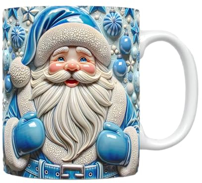 Eteslot Tasse de noël en céramique, Tasse de père noël, Tasse à café Bonhomme de Neige, Mug Noel - Tasse Noel - Verre De Noel - Tasses À Café Peintes, Décoration De Noël