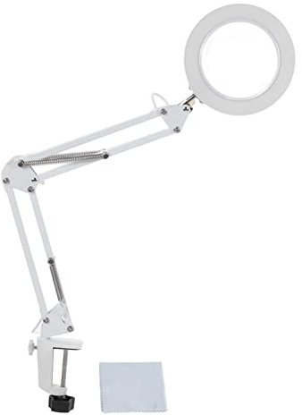 Lupe mit Licht Und Ständer, 5X Augenschutzlampe Dritte Hand Löten Helfenden HäNden Lupenleuchte Craft Lampe Mit Dimmbare LED Licht Zum Basteln Lesen