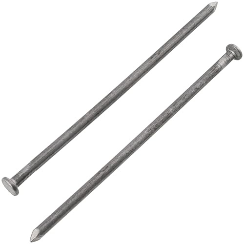 AERZETIX - C70866 - Set mit 50 Flachkopfnägeln Ø6x180 mm - Kopfdurchmesser Ø12 mm - aus stahl - silberfarben - polsterung verkleidung zimmerei bau konstruktion