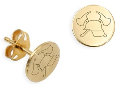 Single Ohrstecker ein STÜCK Feuerwehr Symbol echt Gold 333 (Art.602128)