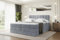 ALTDECOR Boxspringbett mit Matratze und Lattenrost, Topper, Polsterbett mit Bettkasten, Bett mit Stauraum H3- und H4- Matratze, Doppelbett, Springboxbett - OTTA King - 200x200 - Grau Samt