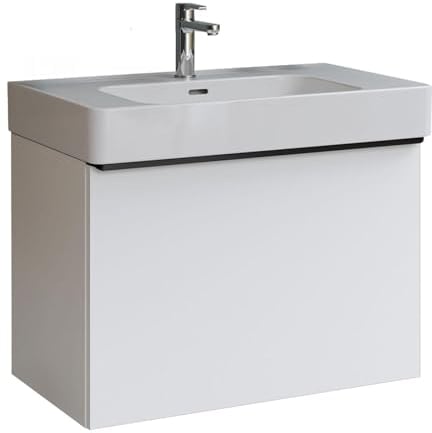 DURAVIT Badmöbel-Set Soleil 80 cm bestehend aus Waschbecken und Unterschrank mit einer Schublade, Waschbeckenunterschrank in Weiß, Waschtisch in Weiß- Ideal für Gäste-Bäder