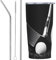 Aspoijhn Golftasse, 550 ml, Edelstahl, mit Strohhalm und BPA-freiem Deckel, wiederverwendbarer Becher, für Auto-Sport, Geschenk