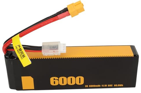 Batterie Lipo 3S Batterie Lipo 11, 1 V 6 mAh, Professionnelle Anti-Chocs 6000mah RC pour Modèles FS 1/11/8 Télécommande et Application Contrôlée