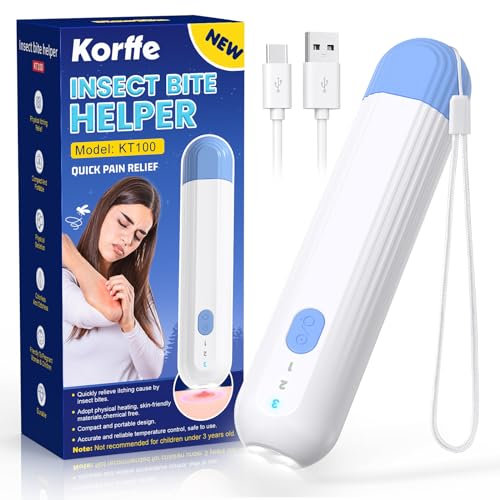 Korffe Insektenstichheiler, mückenstich hitzestift Wiederaufladbar, Mückenstich Stift lindert Juckreiz und reduziert Schwellungen, ohne chemische Stoffe und geeignet für den Außenbereich