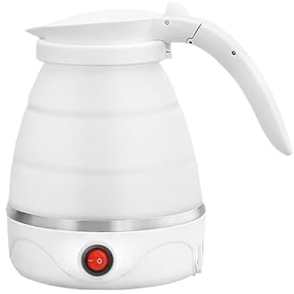 Hervidor de Agua Eléctrico 0.6L Hervidor de agua Portátil de viaje Plegable Pequeño Calentador de agua de Café Plegable