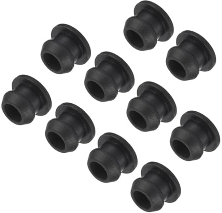 sourcing map Silicone Snap in Locking Hole Plugs,Rubber Panel Seal Cover Flush Type Panel Round for Kitchen Rubber Bulkheads Waterproof Sealing Plugs 8mm/0.3 Inch Diameter Black,Pack of 10