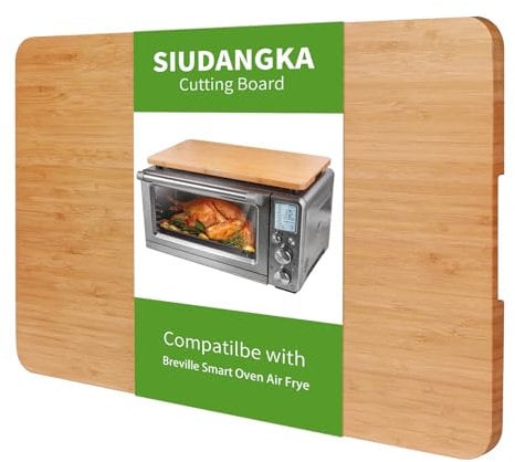 SIUDANGKA Compatible with Breville Smart Oven Air Fryer Cutting Board, 20.5X12.6in Heat Resistant Space Save Board for Breville Toaster Oven BOV900BSS, Bamboo, Wood, S037S01