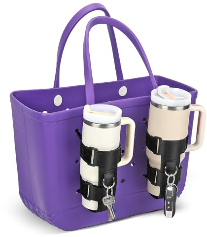 Wellmora 2 Pack Designed for Bogg Bag Cup Holder Compatile with Stanley 18-40 oz, Large Drink Bottle Holder, Adjustable Water Bottle Accessories Fit for Simply Southern Bogg Bag Women Men