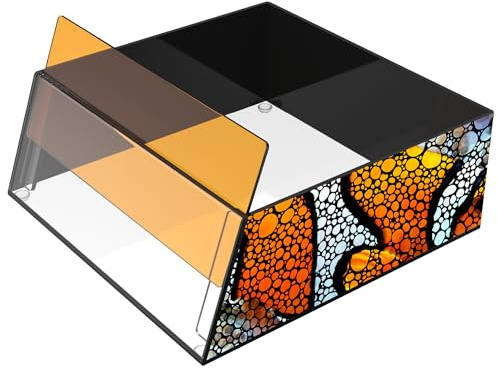 FL!PPER Flipper 20,3 cm großer, ultraklarer Aquarium-Betrachter mit abnehmbarem orangefarbenem Filter für Korallen und Fischbeobachtung, mit neuem Kunstwerk auf der Box