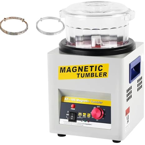 Lakenbroade Lucidatrice Magnetica, lucidatrice per Gioielli a Tamburo Magnetico con Coperchio a Ciotola, capacità 2000 Giri/min, 600 g, temporizzazione 1-60 Minuti, Rotazione unidirezionale