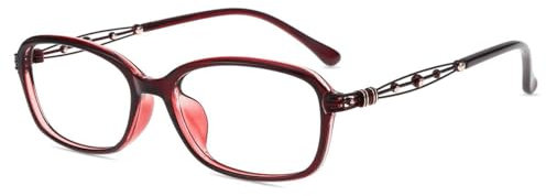 Firmoo Blaulichtfilter Lesebrille 1.0x Damen Rechteckige Rahmen Hohle Metall Akzente lesebrille Anti Blaulicht Lesehilfe Sehhilfe Brille TR90