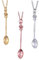 COLLBATH Collana Con Ciondolo A Forma Di Con Mini Cucchiaino Da Tè in Lega Con Catena Per Clavicola Gioiello Da Donna Ciondolo Decorativo