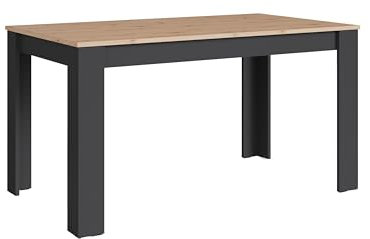 möbelando Tisch >NORI< in Anthrazit/Eiche-Optik 140 x 75 x 80 cm (BxHxT)