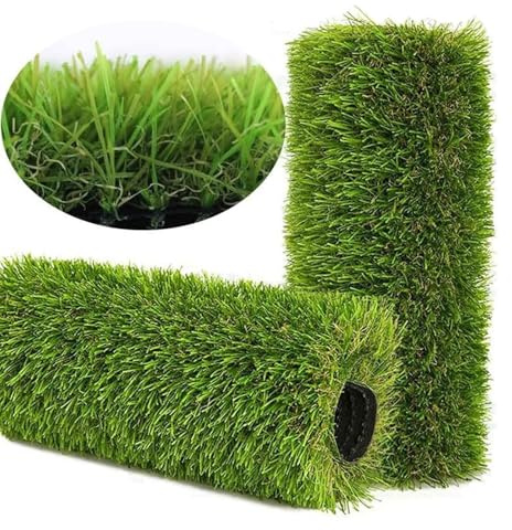Yoeoefuo Rasenteppich Balkon Rollrasen Rasengitter Kunststoff Hochdichte Kunstrasenmatte Höhe 20mm 30mm Witterungsbeständiger Nachhaltig Grasteppich Für Drinnen Und Draußen(Höhe: 20mm,100x100cm)
