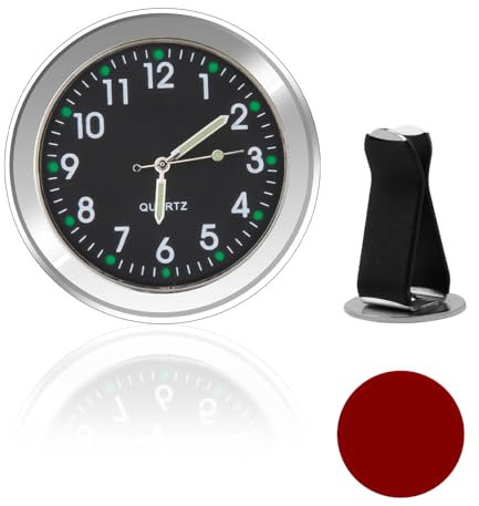 Selbstklebende Uhr Armaturenbrett, Mini Auto Uhr, Kleine Uhr Universelle für Auto mit Lüftungsschlitz Clip und Klebepad, Uhr Klein Geeignet für Dashboard Auto Dekoration Home Decor(Schwarz)