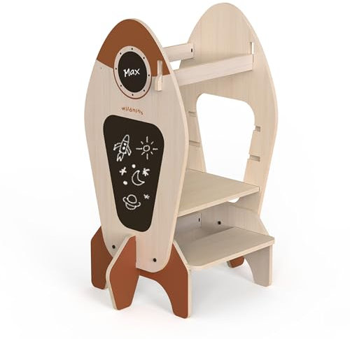 Rocket Tower Lernturm aus Holz für Kinder von Wildnins