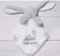 BotoBaby® - Schmusetuch mit Namen und Geburtsdatum - Kuscheltuch - (Grau - Hase - Sternen)