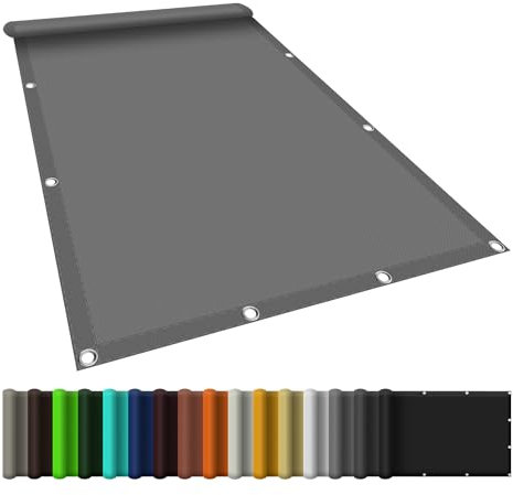 Toile Ombrage Auvent 170 x 190 cm Résistant Aux UV Voile d'ombrage Toile D Ombrage avec Le Kit de Fixation Bâche Dombrages pour Patio Être Applicable Jardins, Gris Clair