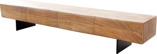 DELIFE TV-Board New Live-Edge Akazie Natur 200 cm 4 Türen Fuß schwebend