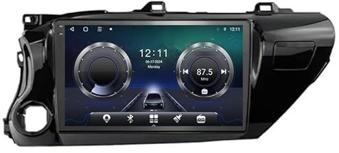 ALOEU Android 14 Autoradio Auto Navegación GPS De Alta Definición Coche Reproductor Multimedia GPS Radio para Toyota Hilux 2016-2020 9 Pulgadas Pantalla Táctil Reproductor USB