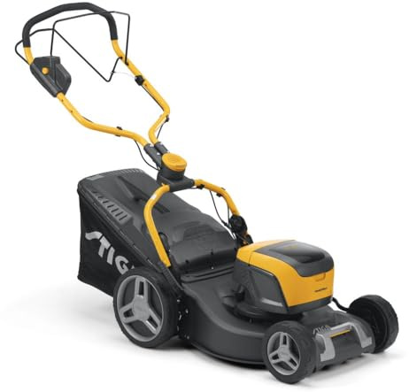 STIGA Combi 548e S Kit Akku-Rasenmäher, 48 V, 46 cm, 60 l – 1 Akku 5 Ah + Ladegerät, Fulcrum-Lenker – Rasenflächen Bis 550 m²